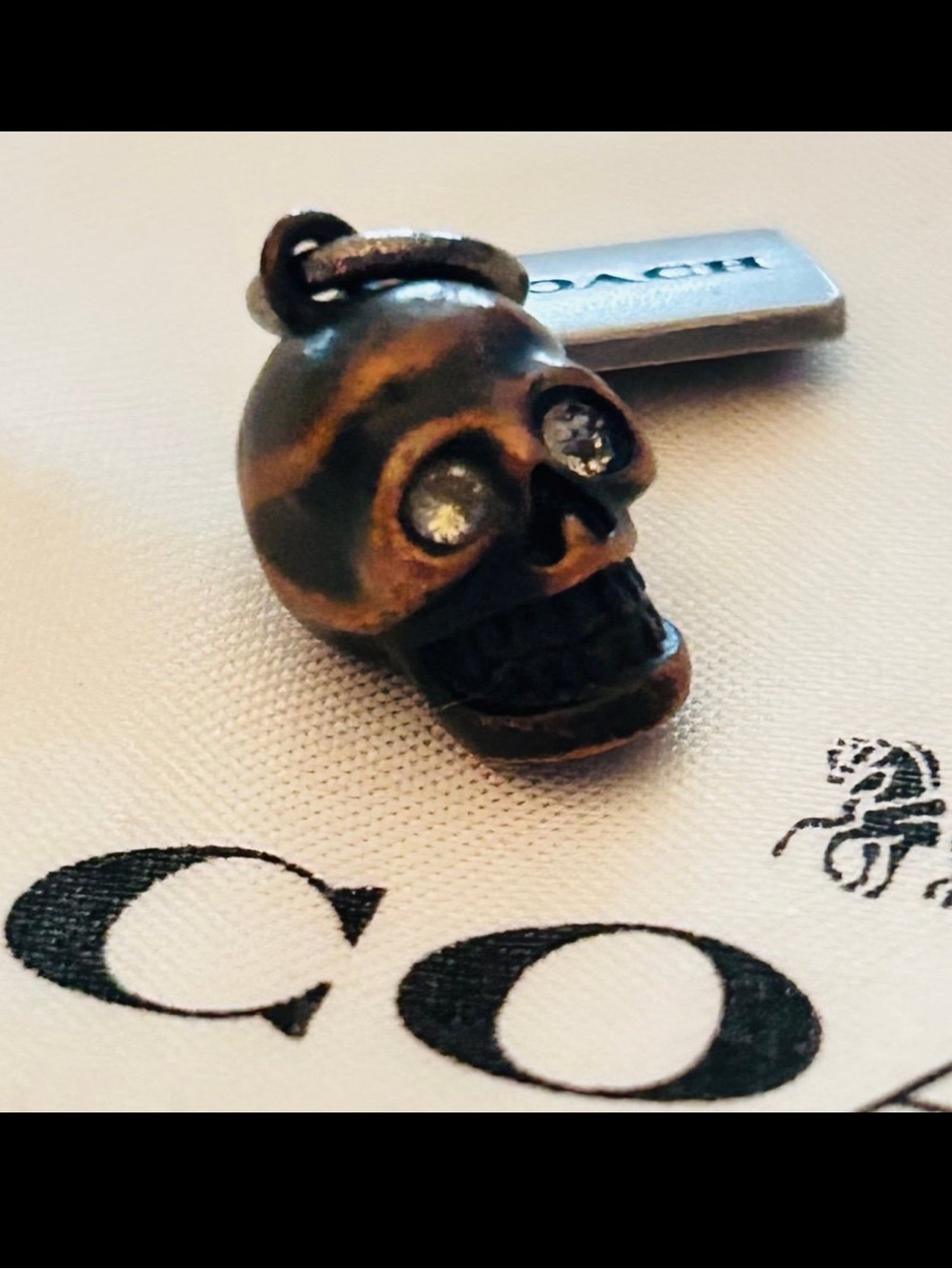 RARE Coach Y2K Tribal Rustic Skull Keychain/ Bag Charm/ Necklace/ Bracelet